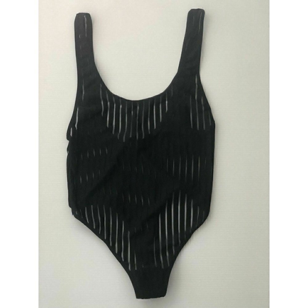 Nasty Gal Black Sheer to Your Heart Bodysuit S - Picture 4 of 9